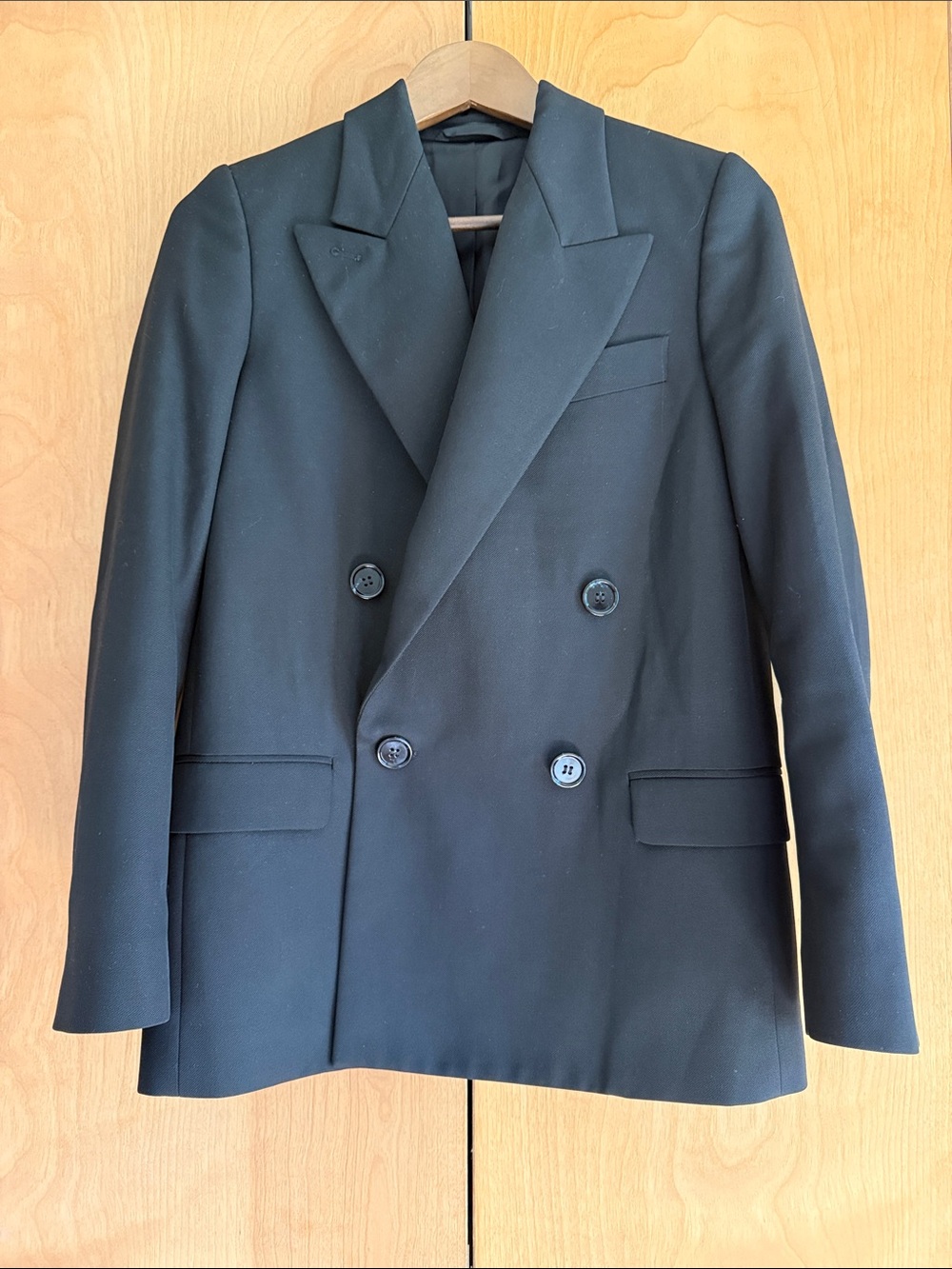ACNE Women's Double-Breasted Black Oversized Blazer